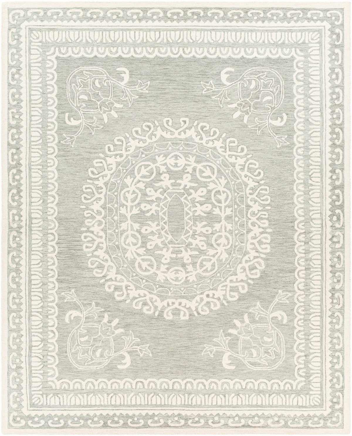 Parson Ivory/Sage Wool Area Rug