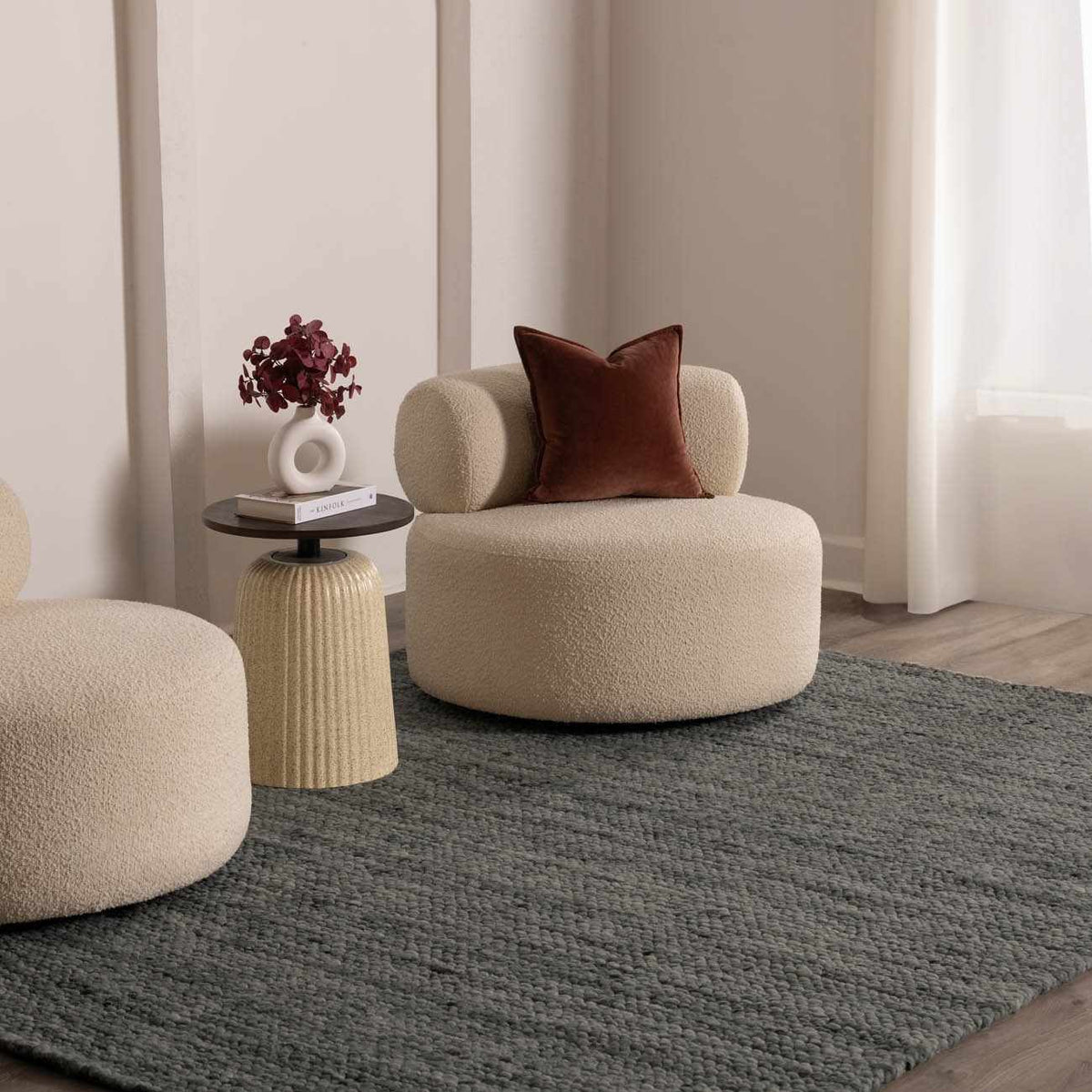 Olisa Charcoal Wool Area Rug
