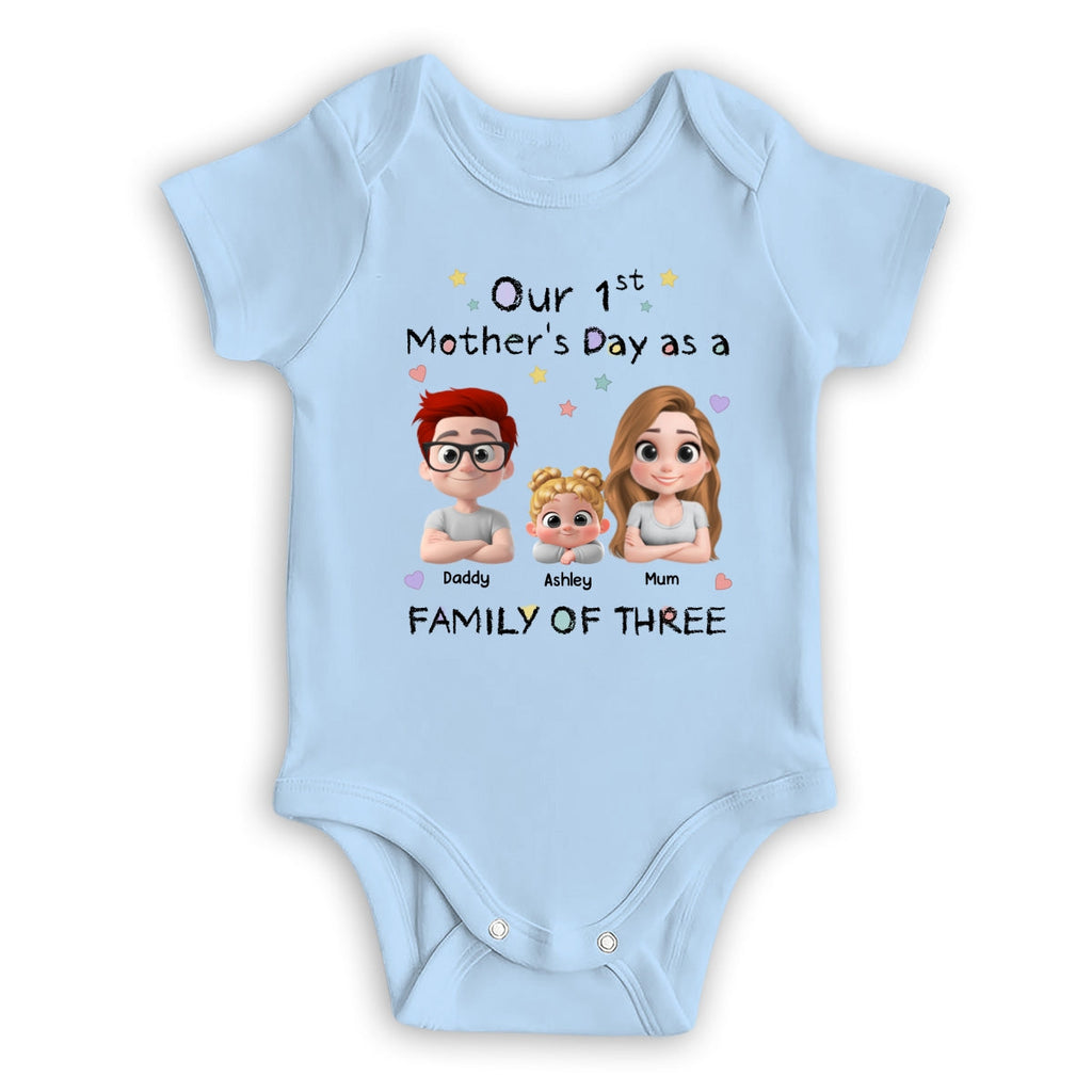 A Family Of Three - Personalized Baby Onesie