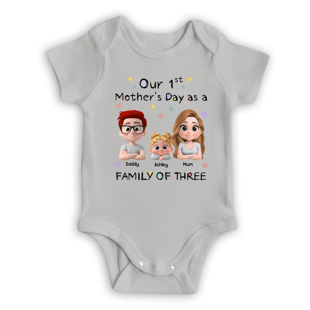 A Family Of Three - Personalized Baby Onesie