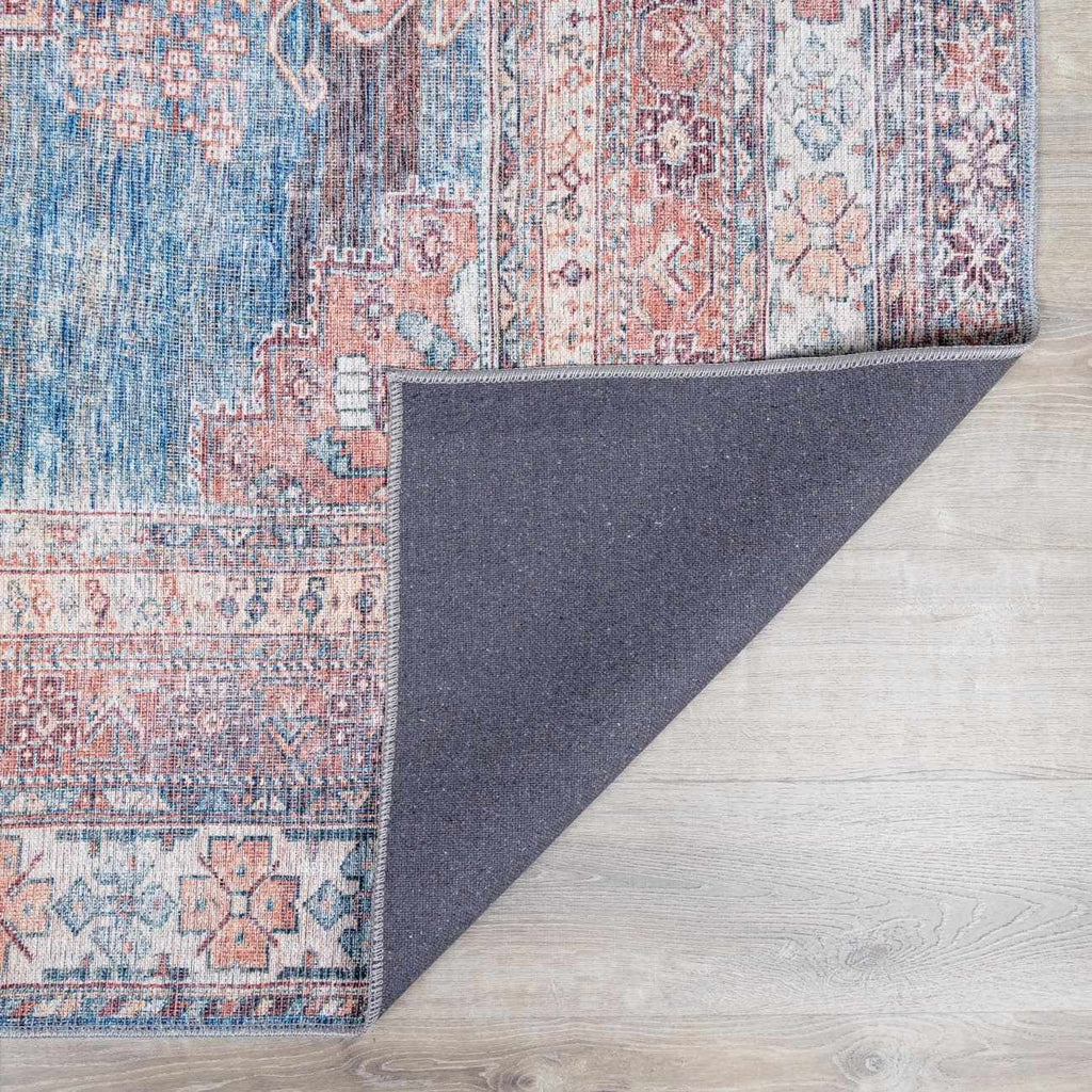 Baltinglass Rust & Blue Washable Area Rug