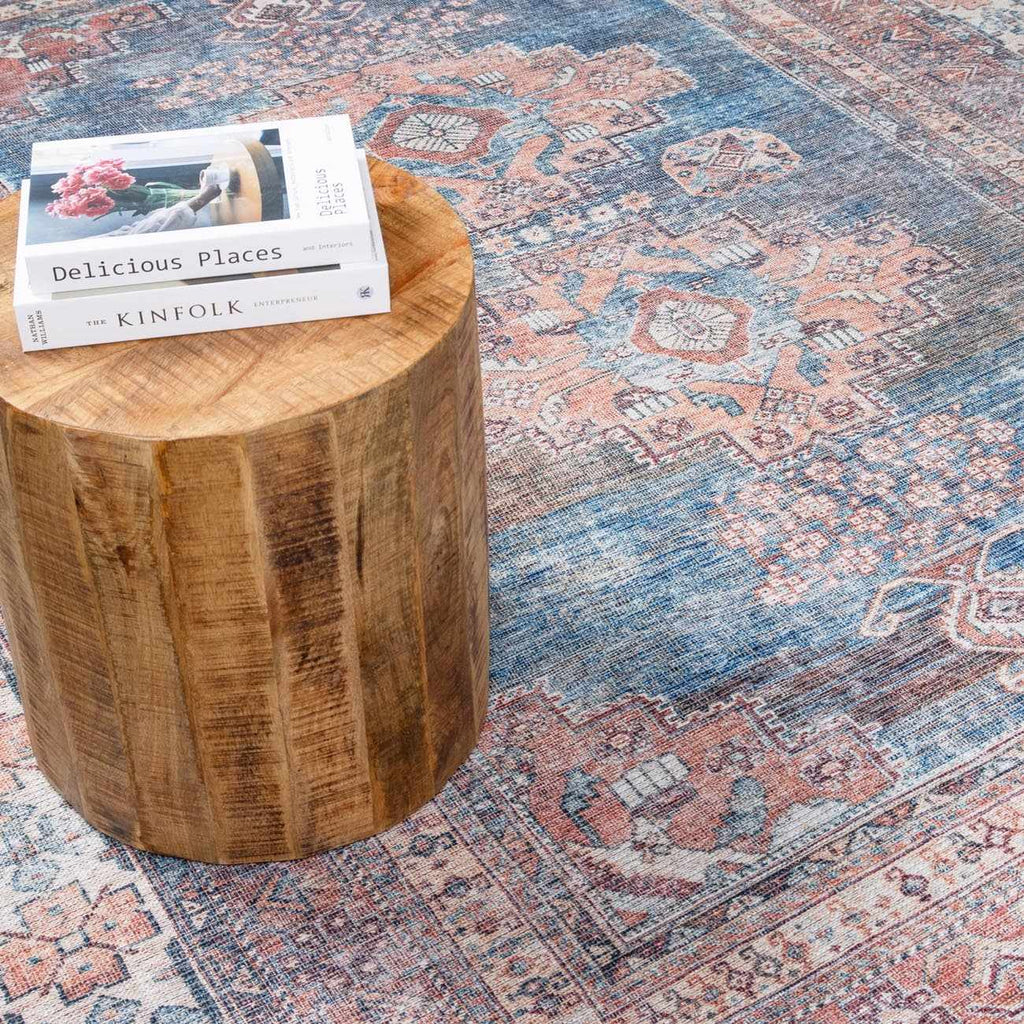 Baltinglass Rust & Blue Washable Area Rug