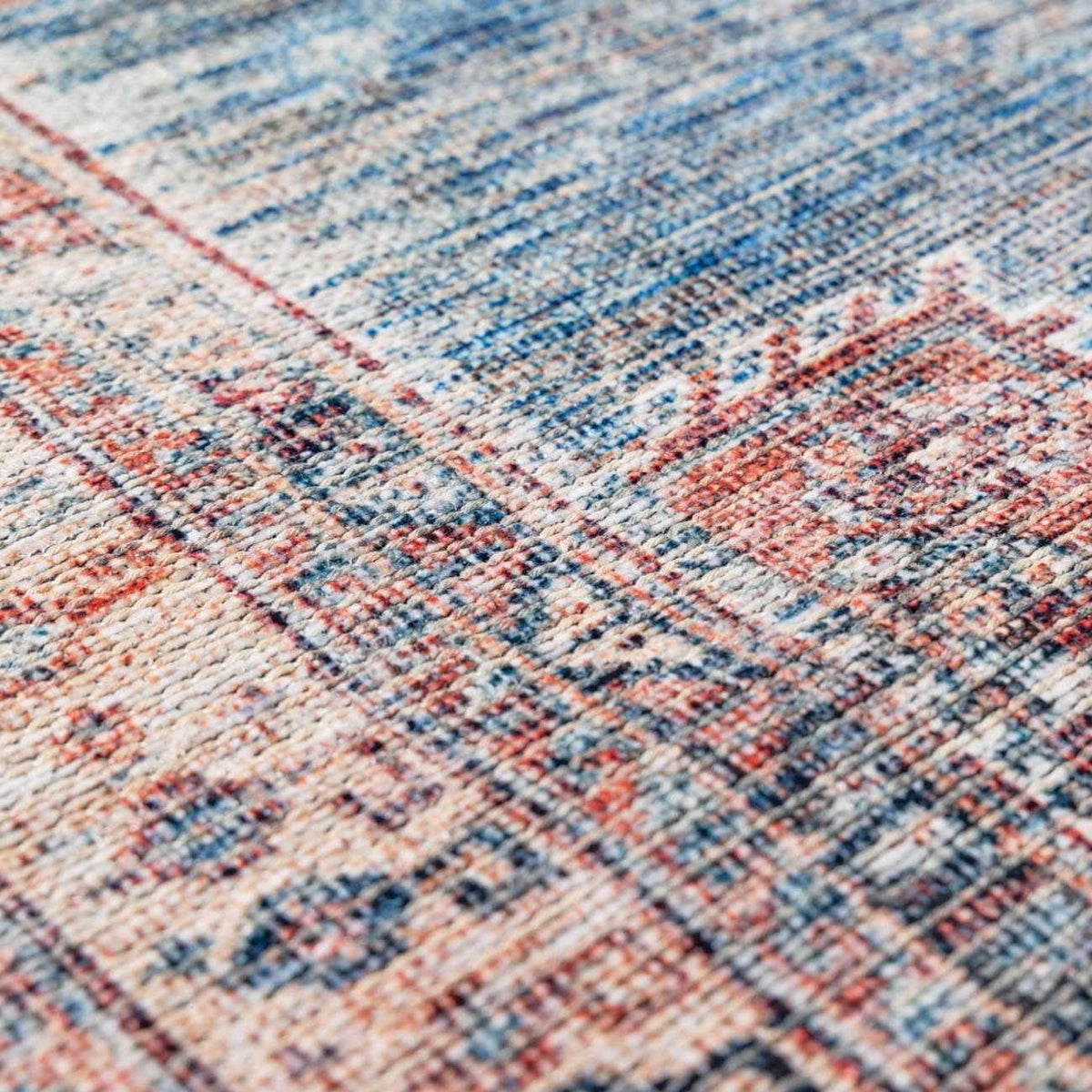 Baltinglass Rust & Blue Washable Area Rug