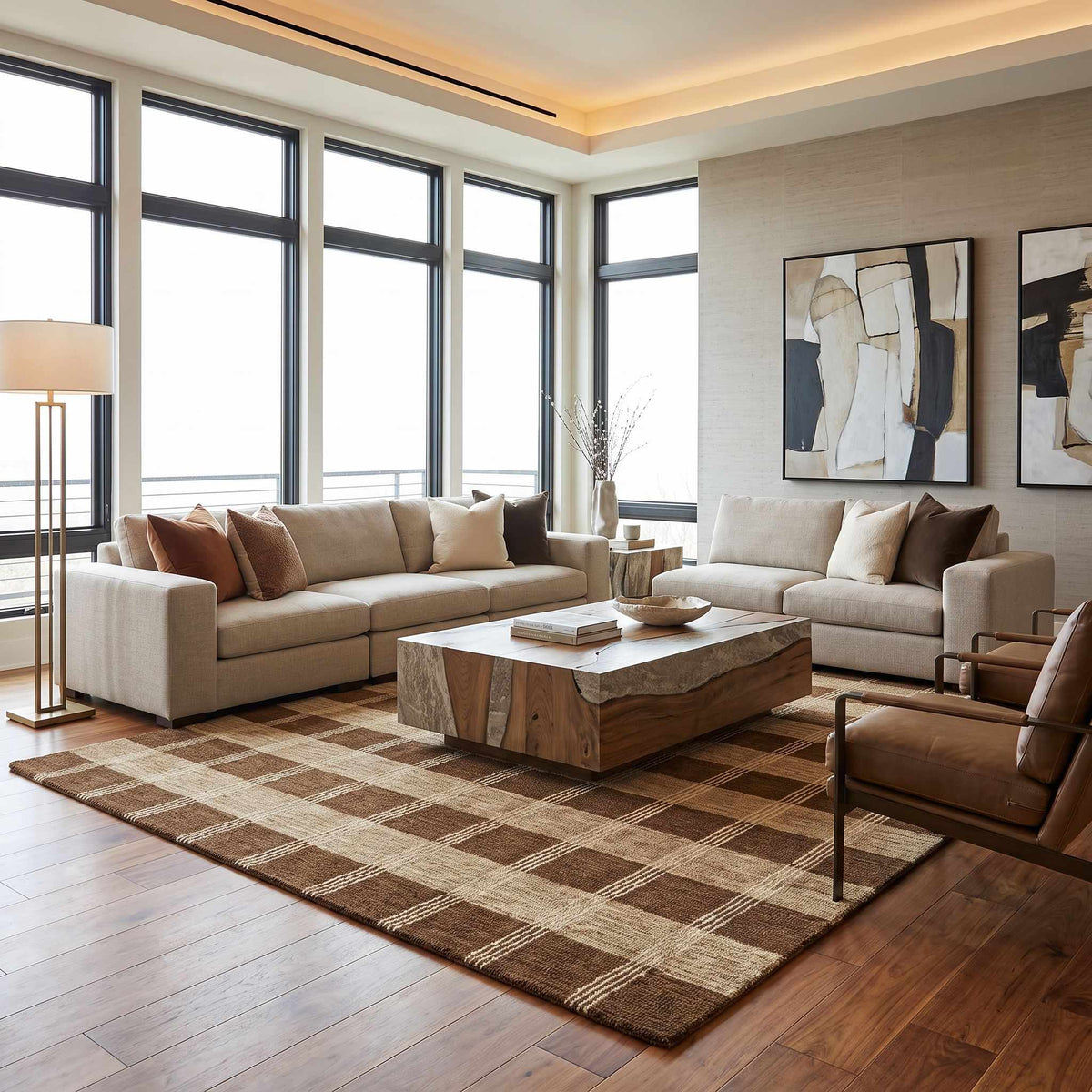 Aigurande Modern Art Deco Handmade Area Rug
