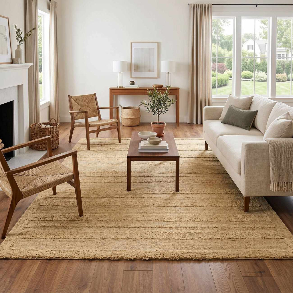Darrah Beige Transitional Washable Area Rug