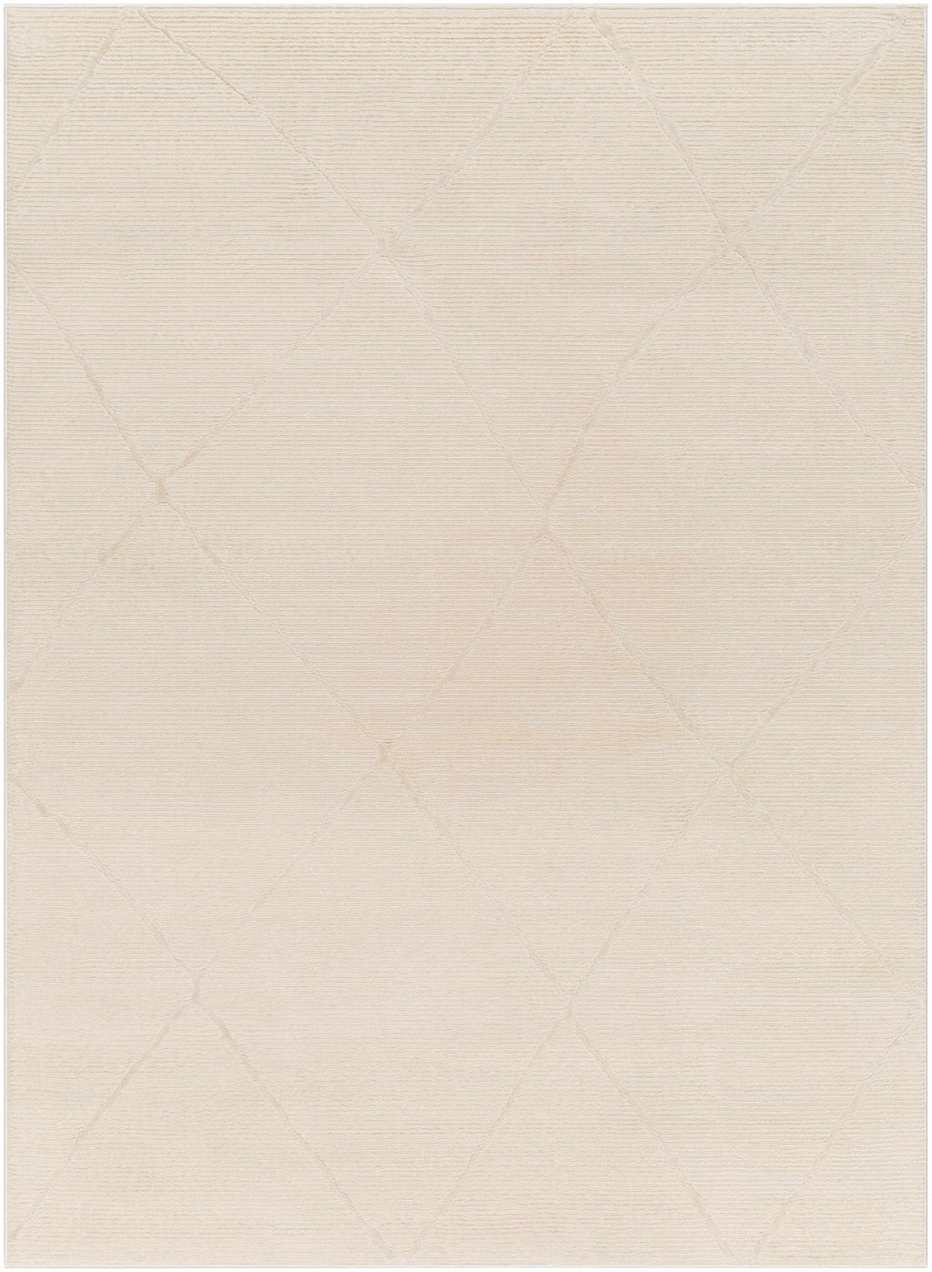 Aldis Cream Plush Textured Washable Rug