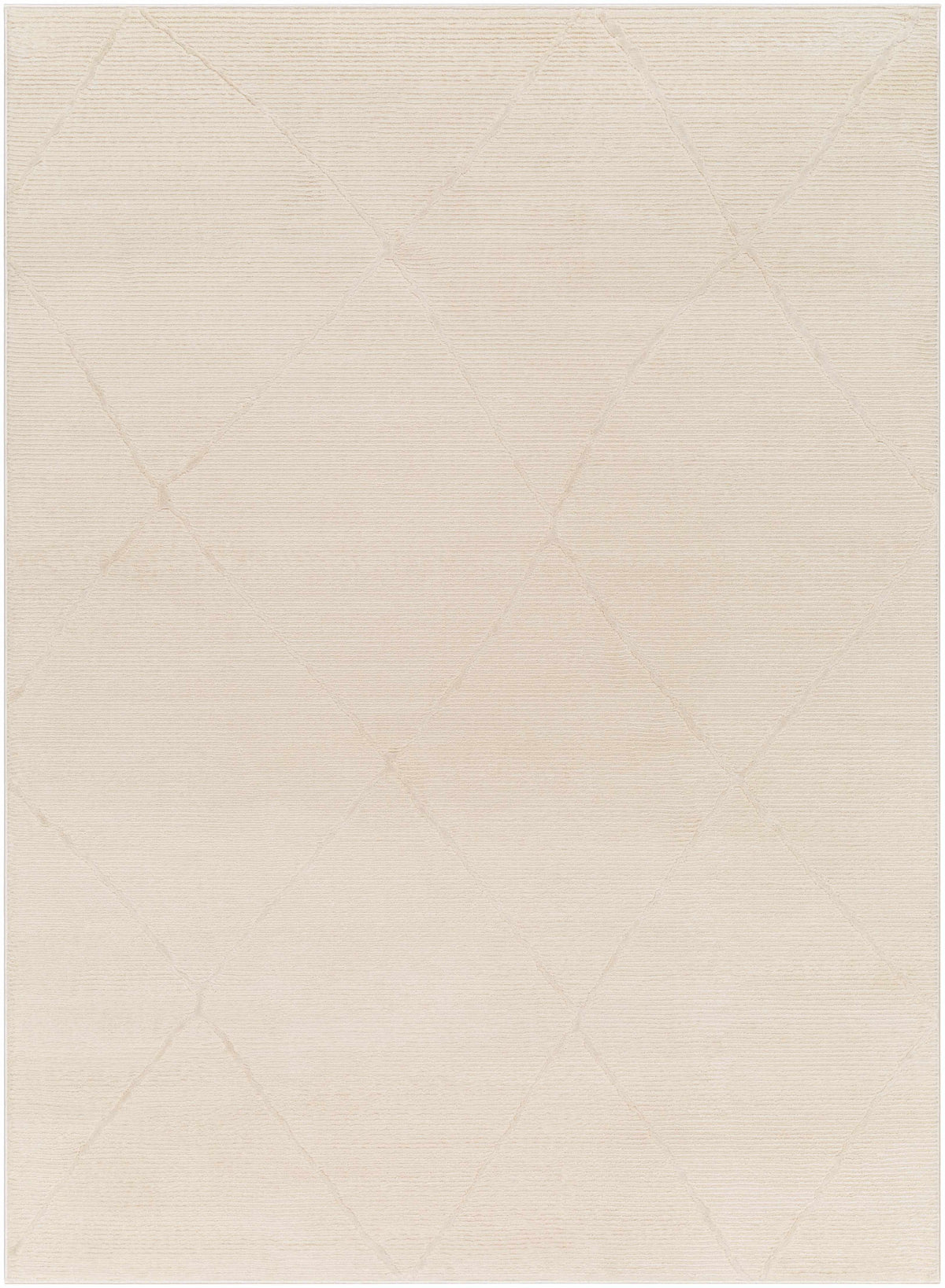 Aldis Cream Plush Textured Washable Rug