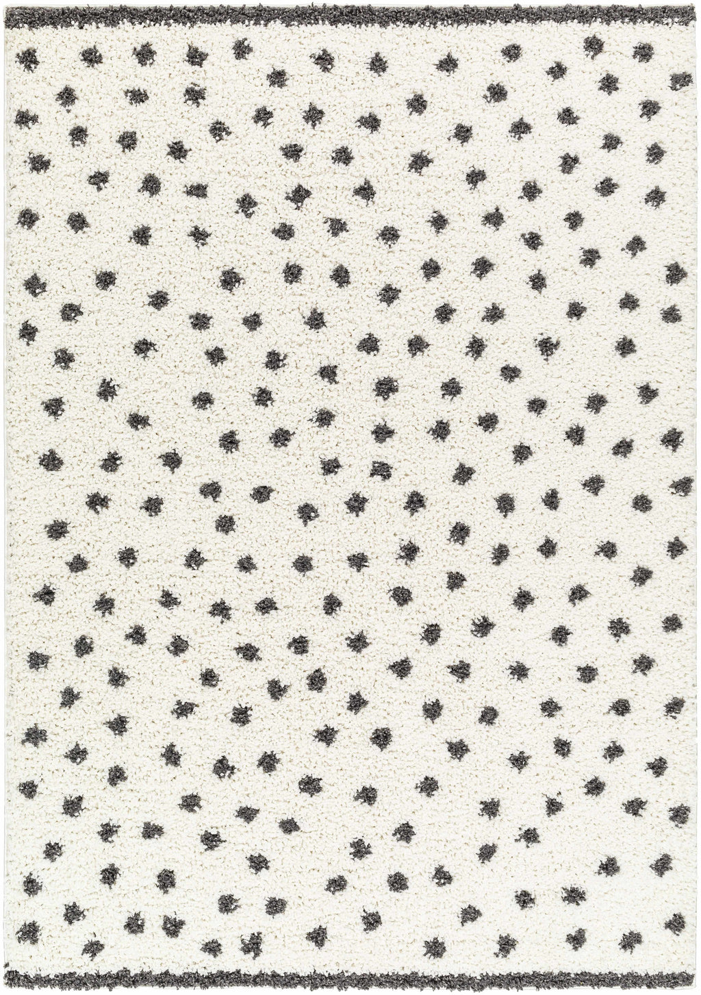 Chaia Dotted Black & White Plush Rug - Clearance