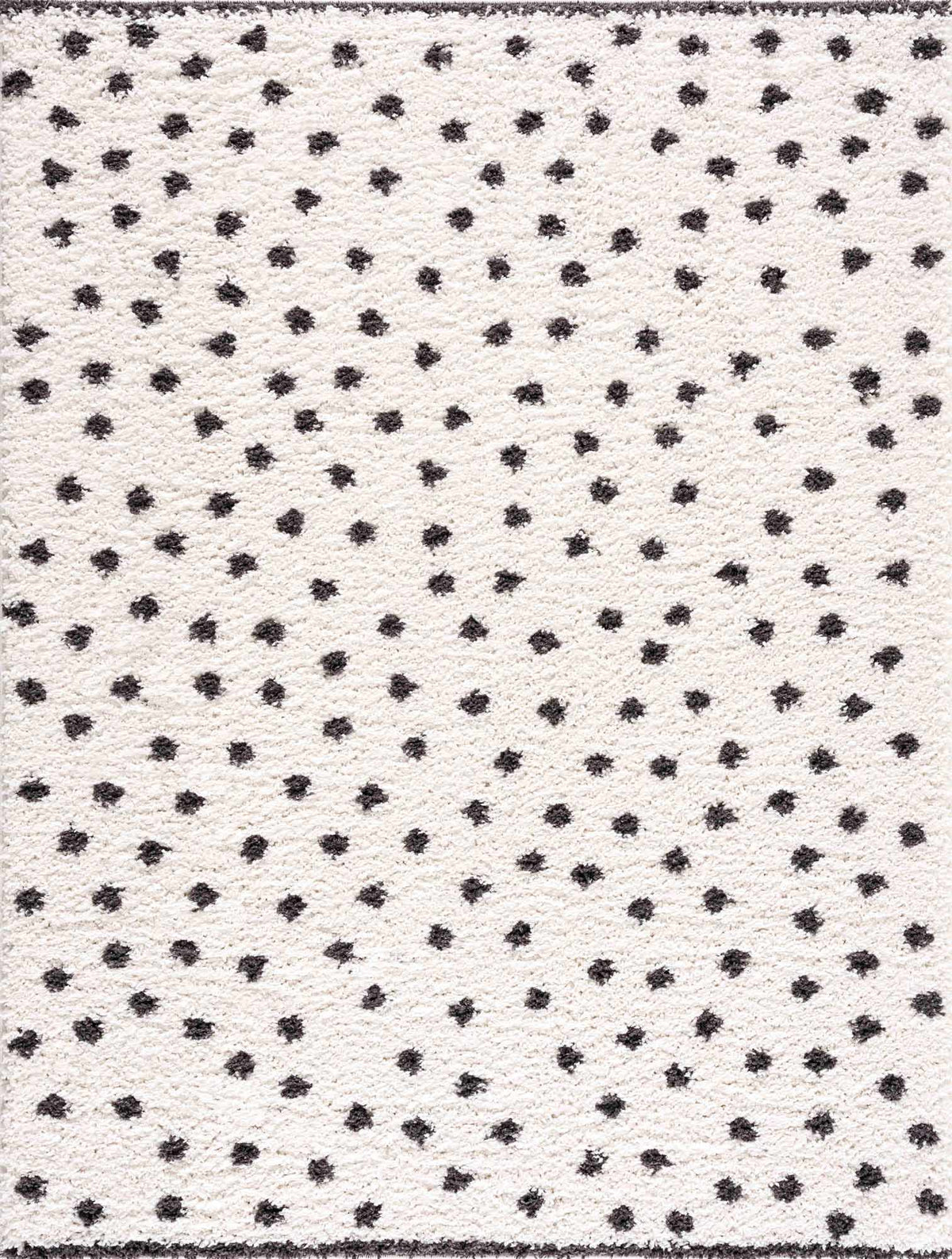 Chaia Dotted Black & White Plush Rug - Clearance