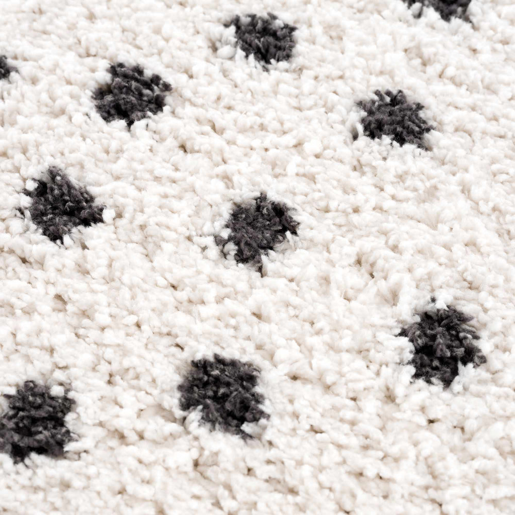 Chaia Dotted Black & White Plush Rug - Clearance