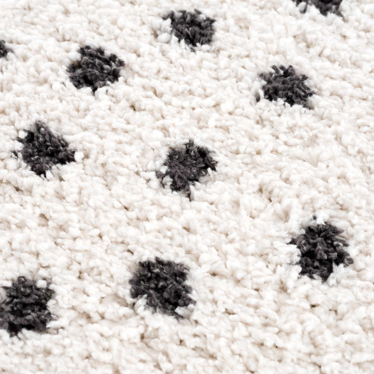 Chaia Dotted Black & White Plush Rug - Clearance