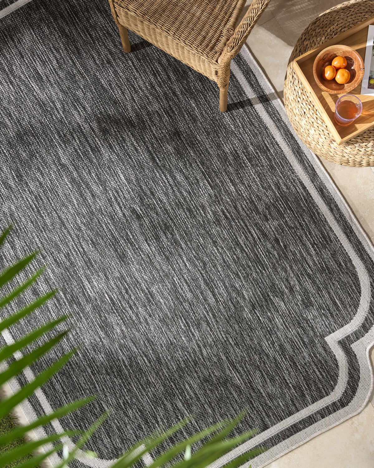 Arnola Black Outdoor Rug