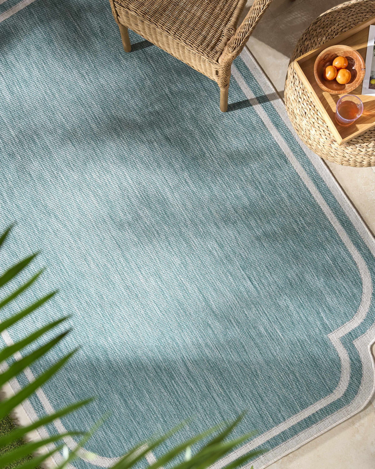 Arnola Light Blue Outdoor Rug