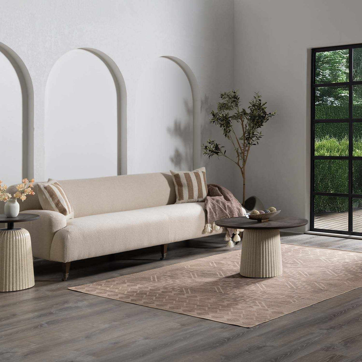 Halle Beige Washable Area Rug - Clearance