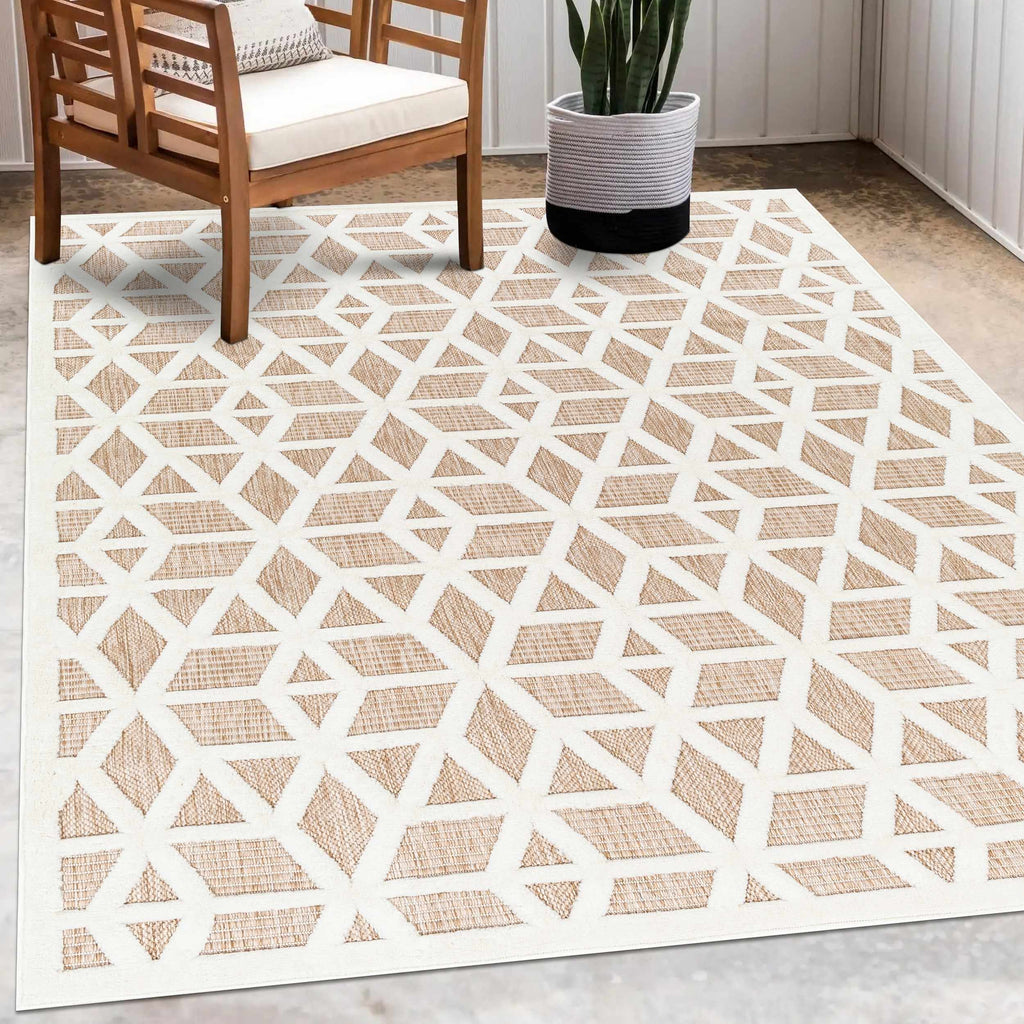 Nuri Tan Outdoor Rug - Clearance