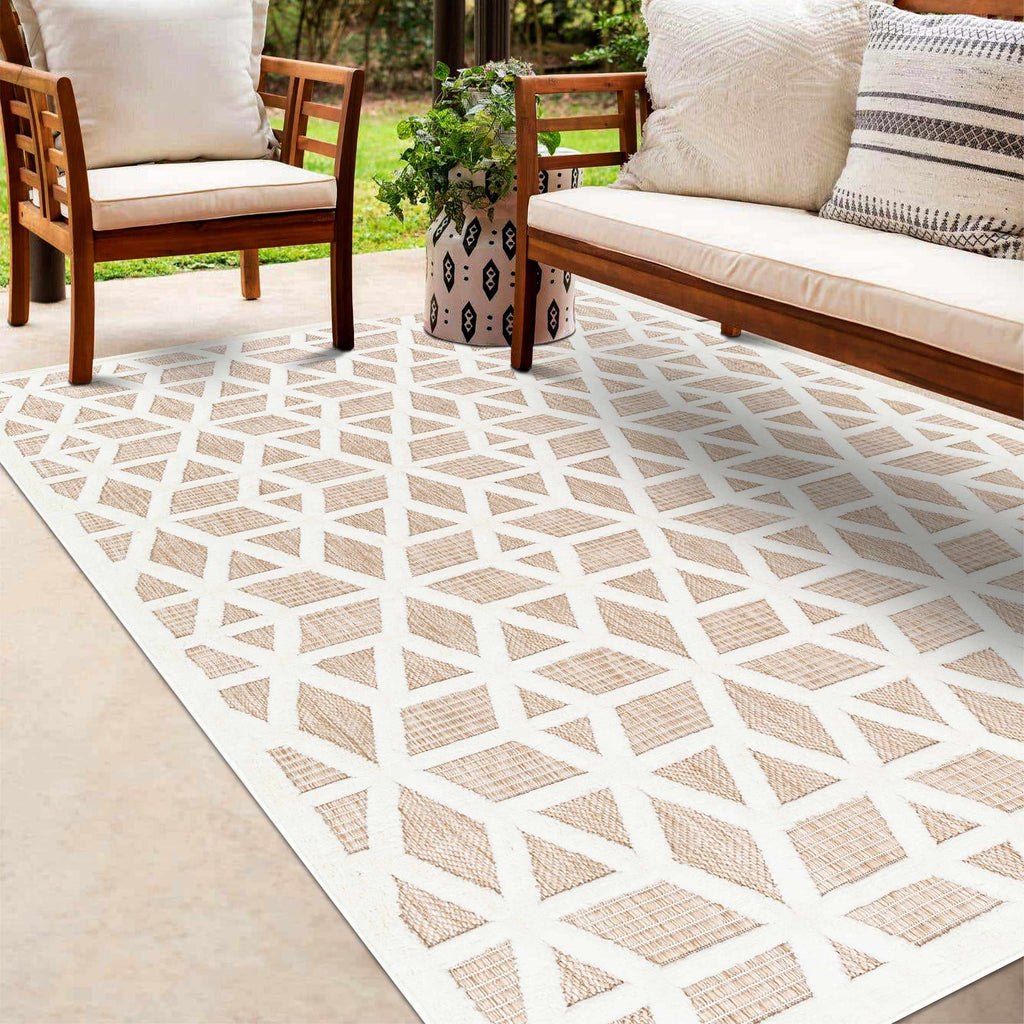 Nuri Tan Outdoor Rug - Clearance