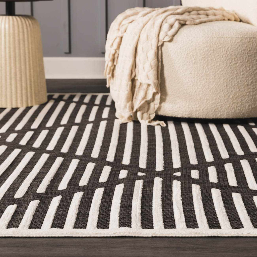 Anah 3D Black Outdoor Rug