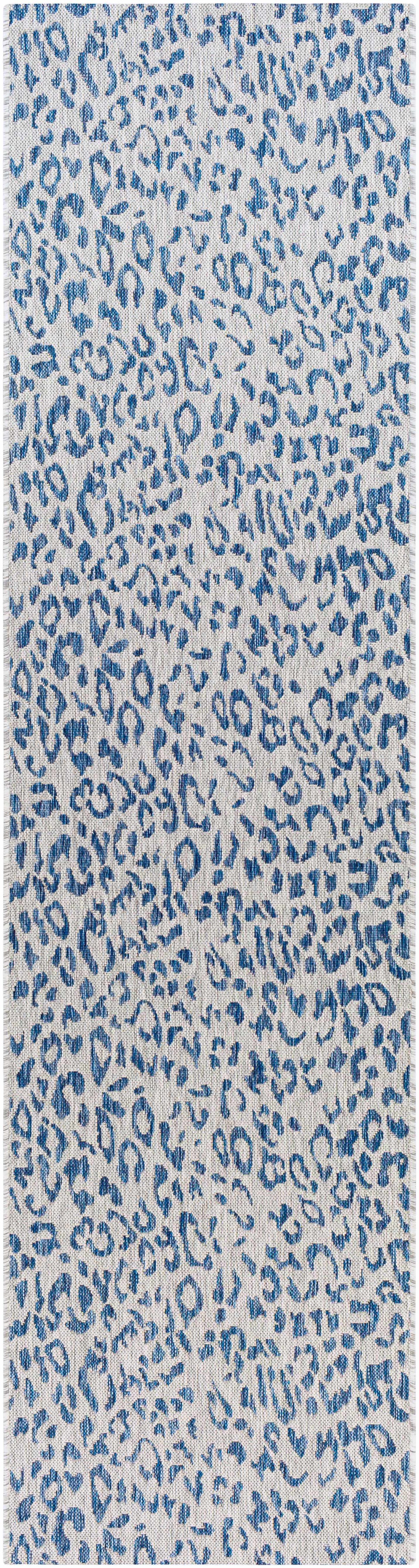 Skipsea Blue Leopard Performance Outdoor Rug