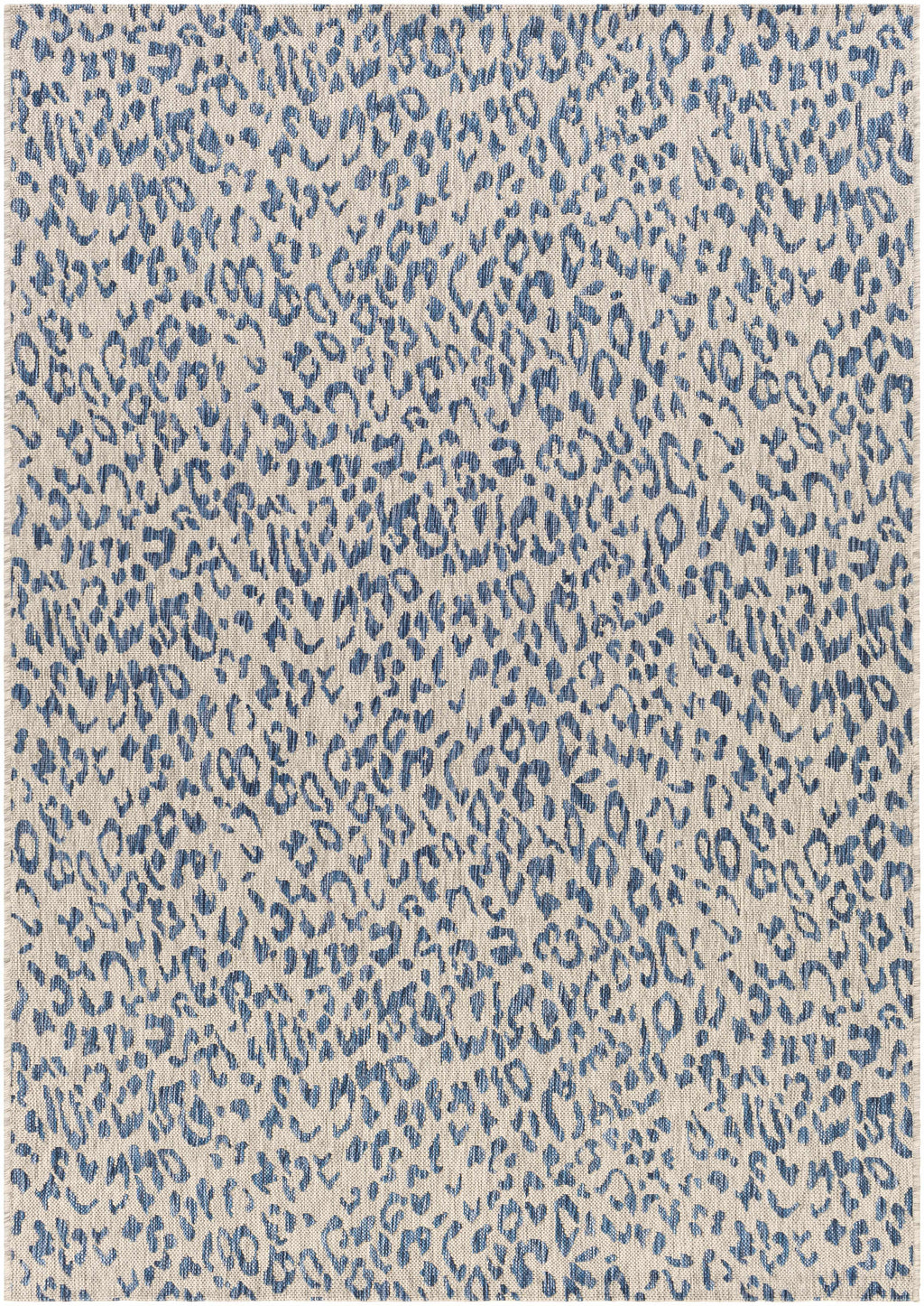 Skipsea Blue Leopard Performance Outdoor Rug
