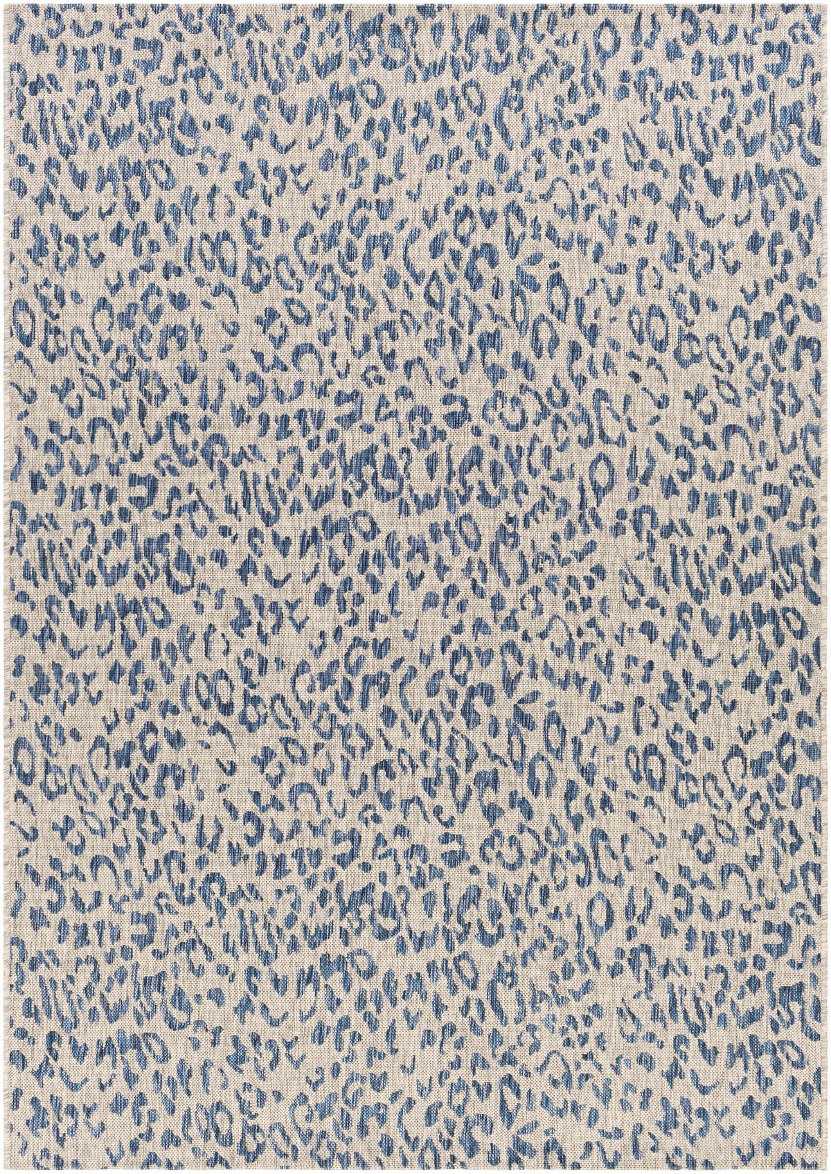 Skipsea Blue Leopard Performance Outdoor Rug