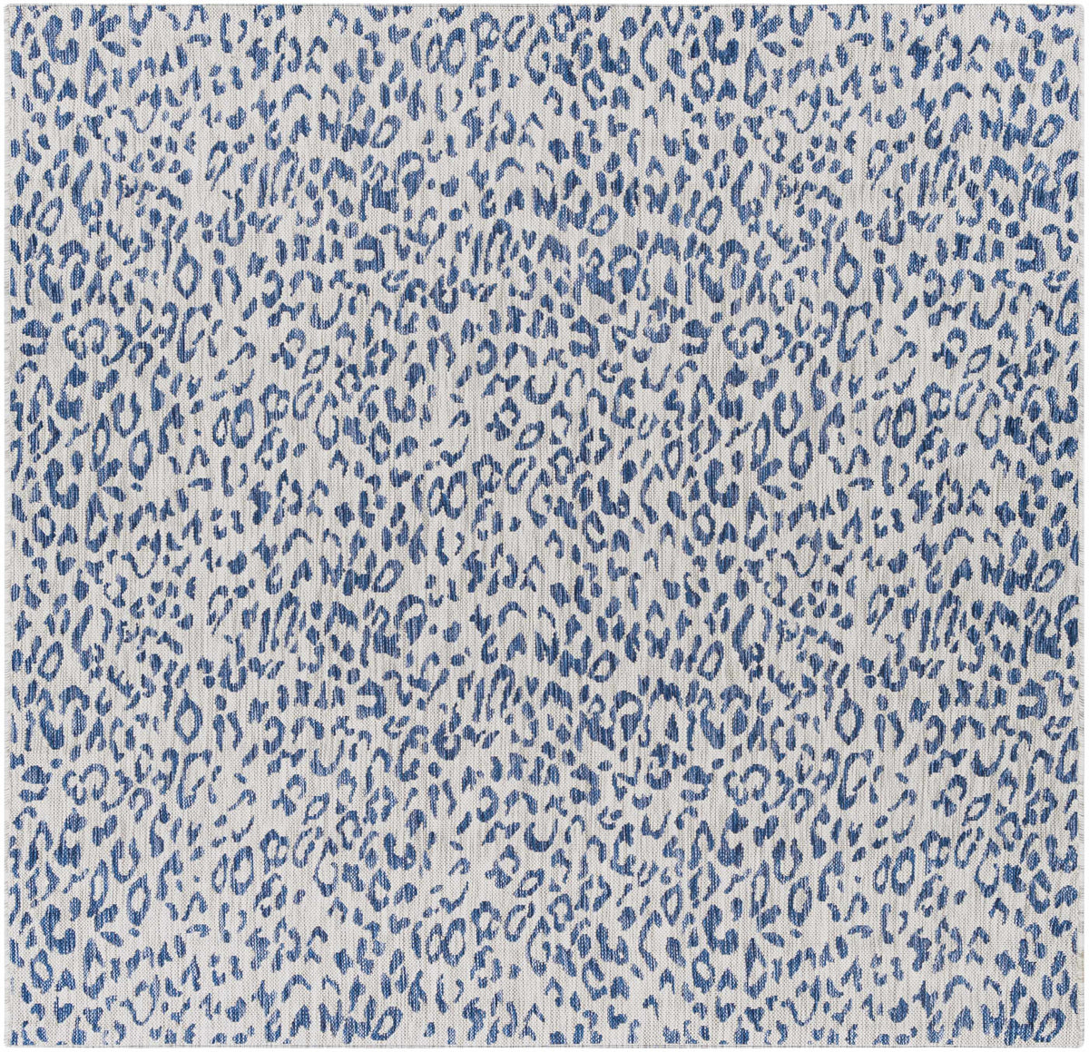 Skipsea Blue Leopard Performance Outdoor Rug