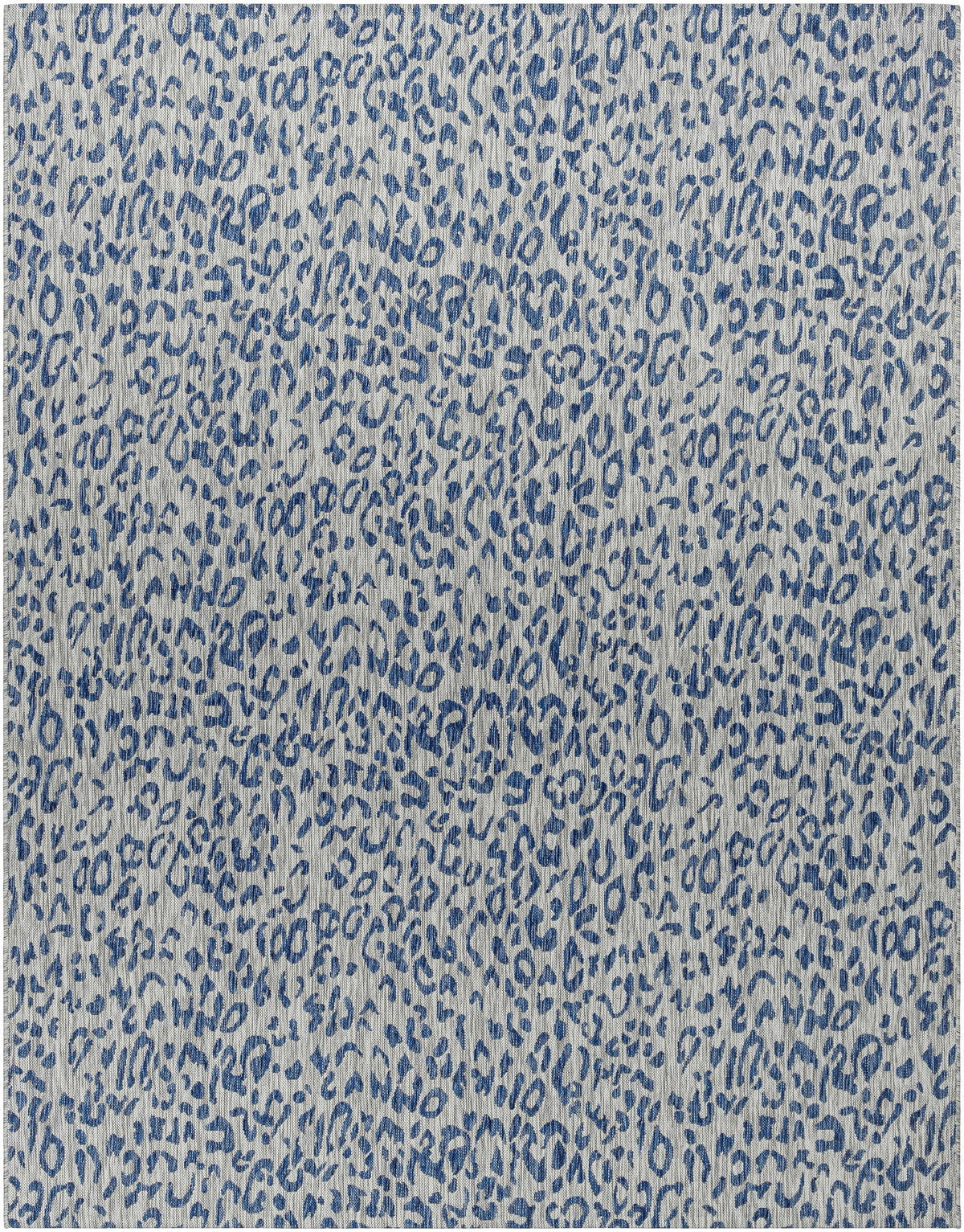 Skipsea Blue Leopard Performance Outdoor Rug