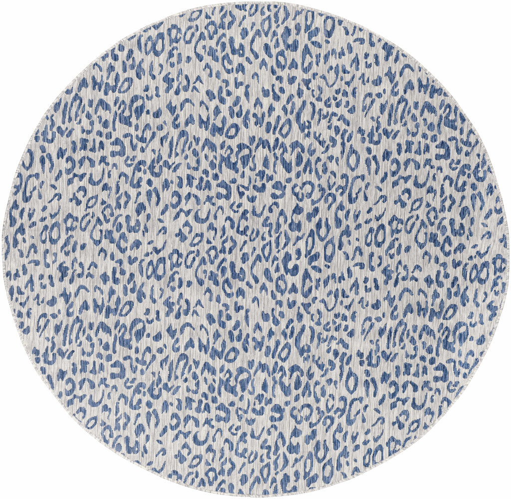 Skipsea Blue Leopard Performance Outdoor Rug