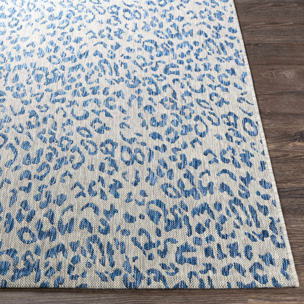 Skipsea Blue Leopard Performance Outdoor Rug