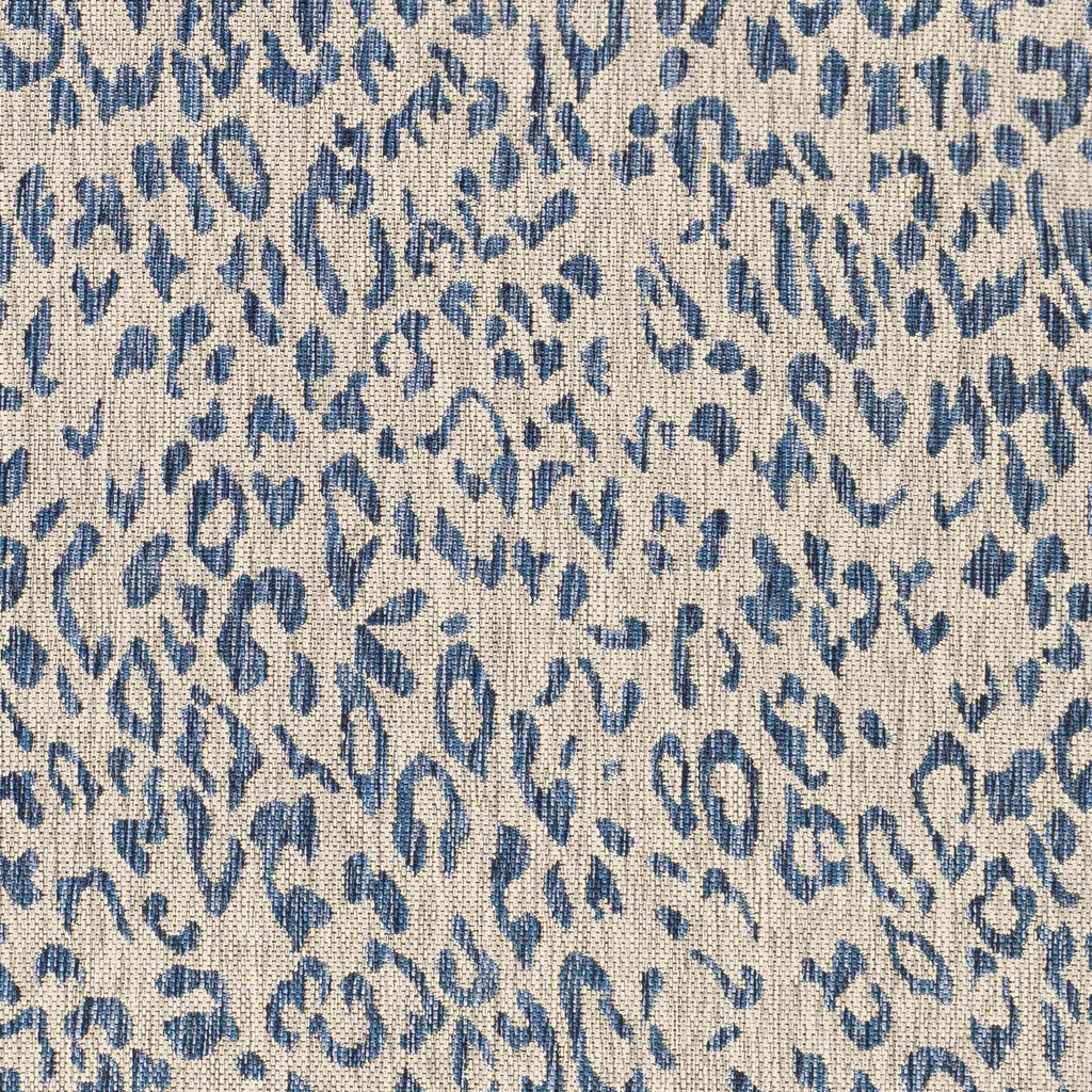 Skipsea Blue Leopard Performance Outdoor Rug