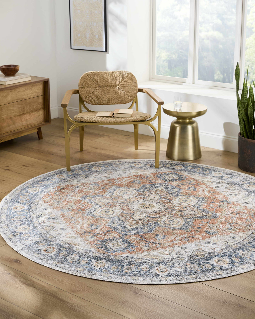 Ezri Rust Washable Area Rug