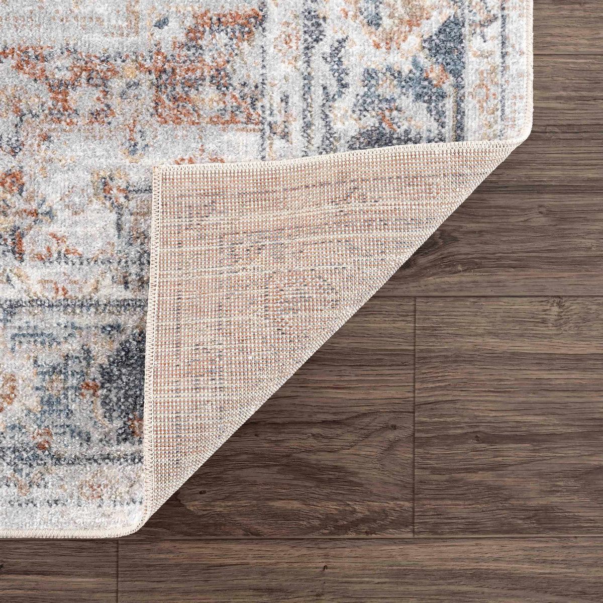 Neta Red & Blue Flat Pile Washable Rug - Clearance