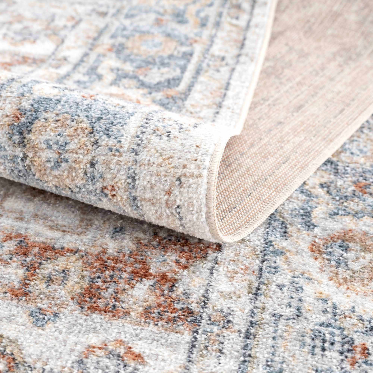 Neta Red & Blue Flat Pile Washable Rug - Clearance