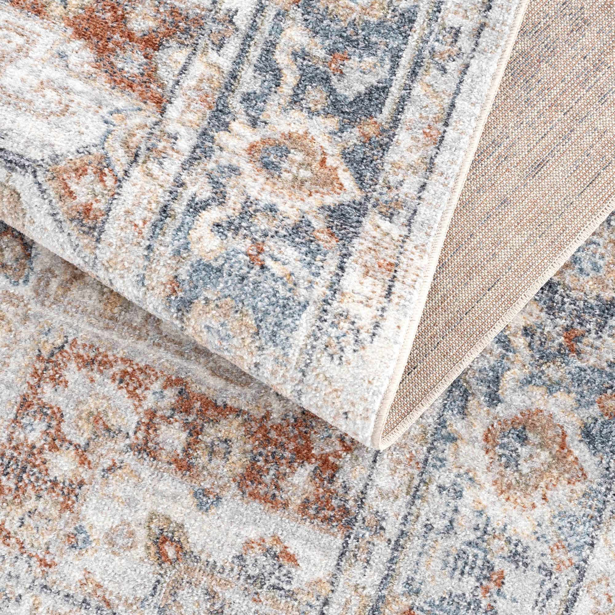 Neta Red & Blue Flat Pile Washable Rug - Clearance