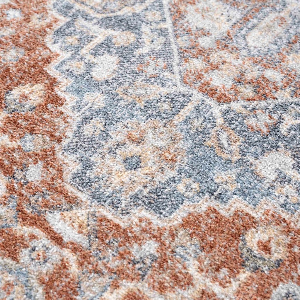 Neta Red & Blue Flat Pile Washable Rug - Clearance