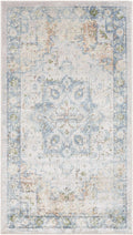 Neta Orange & Light Blue Washable Area Rug - Clearance
