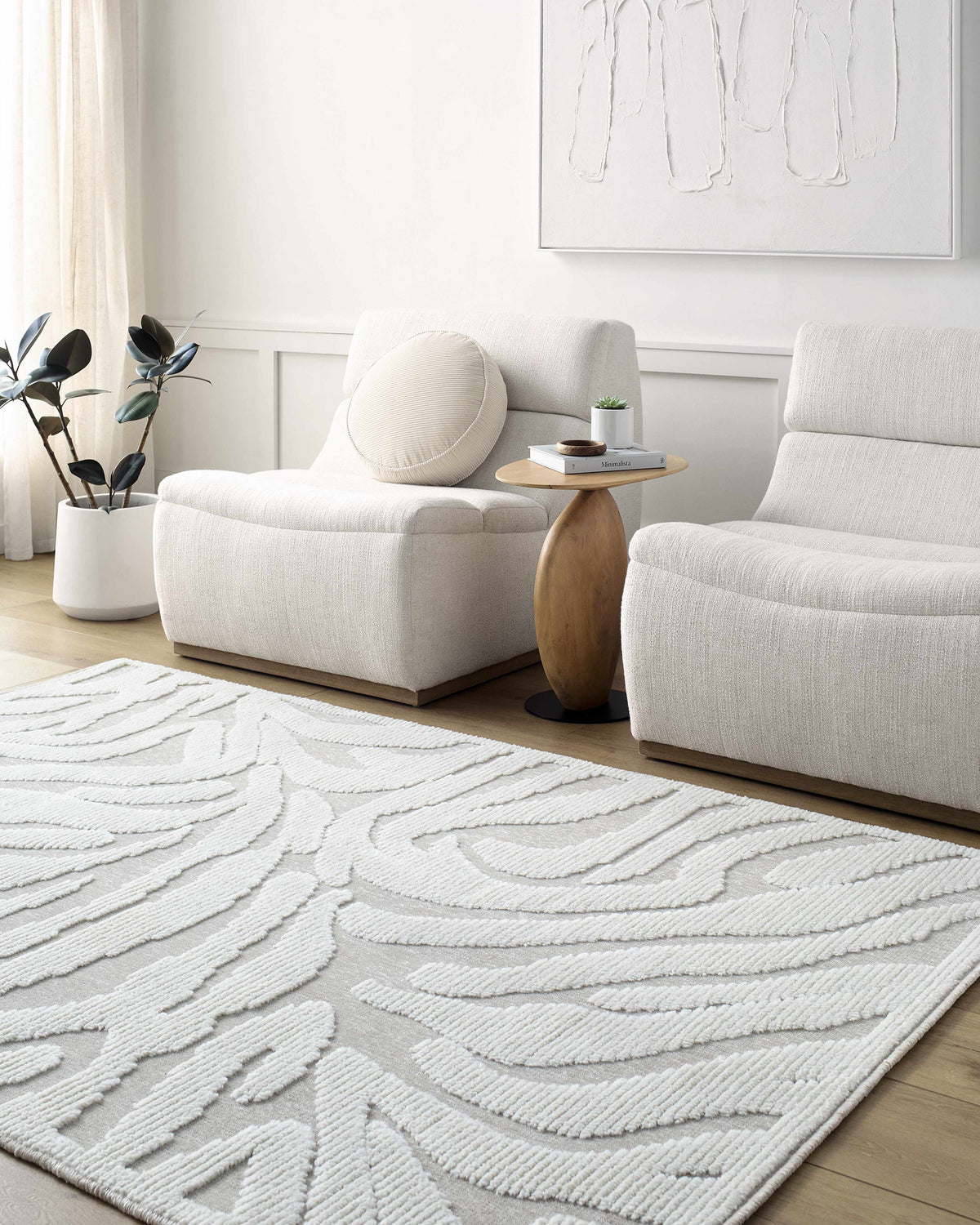 Keto Off-White 3D Washable Area Rug