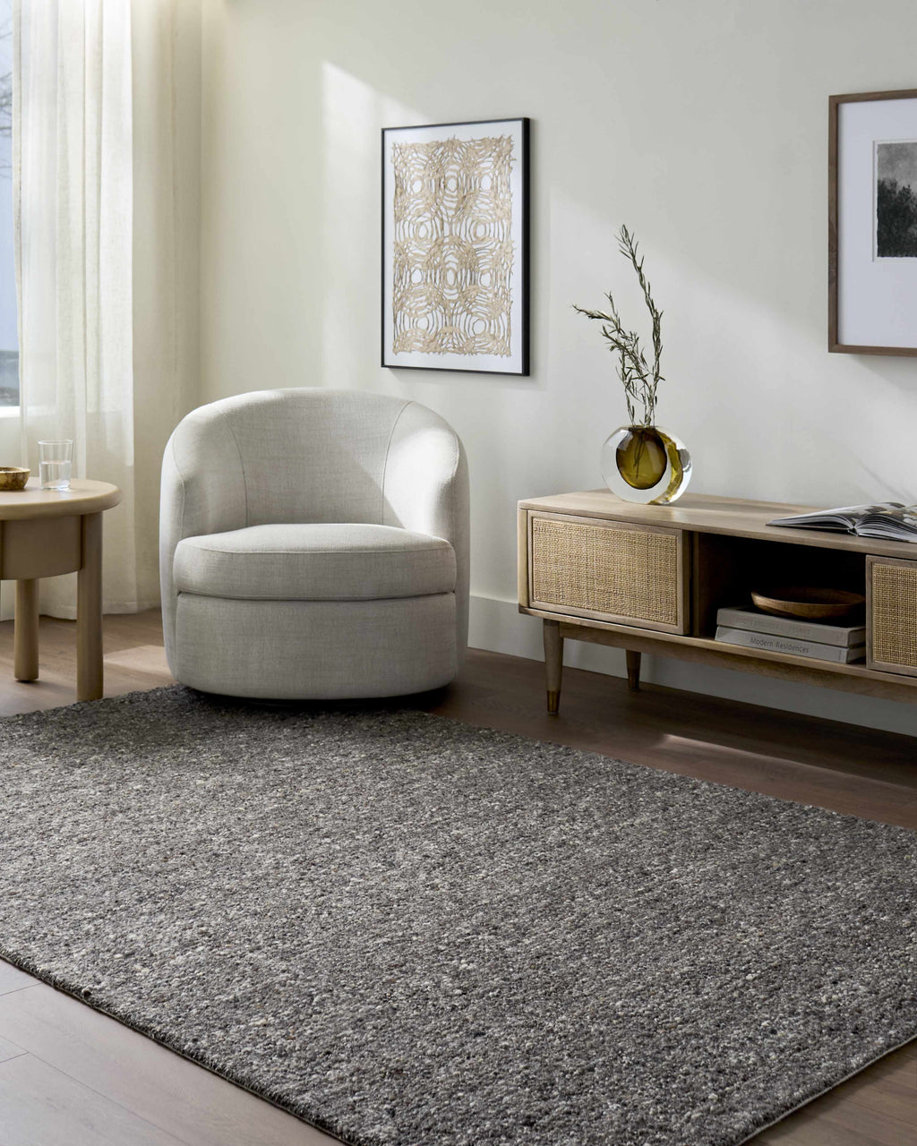 Sevan Black Wool Area Rug