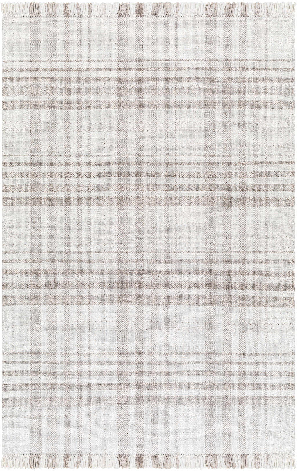 Inara Light Brown Plaid Hand Woven Area Rug