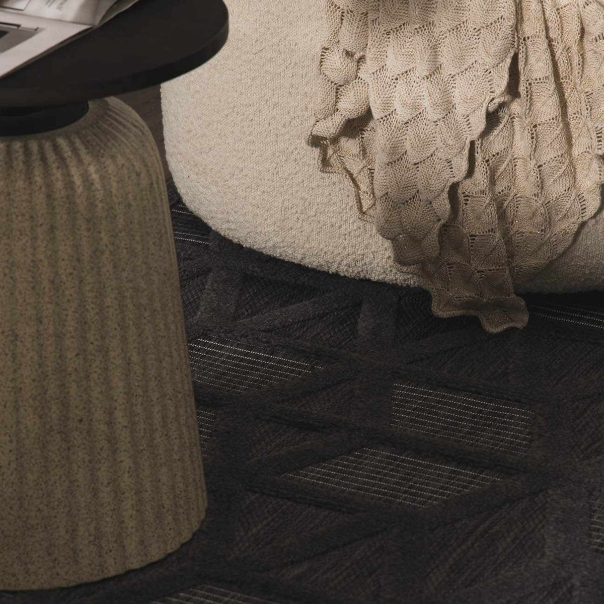 Nuri Black Outdoor Rug - Clearance