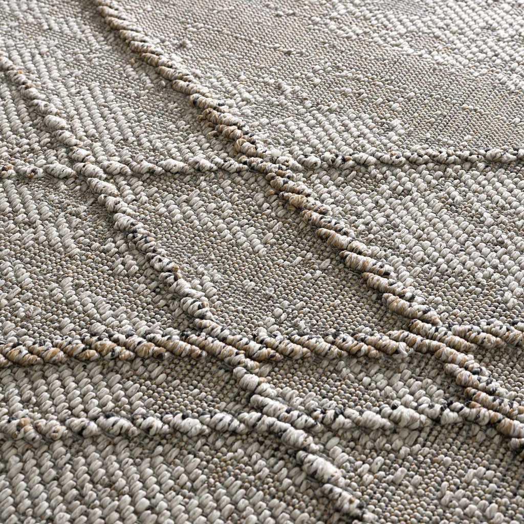Baqer Bone & Tan Textured Performance Outdoor Rug - Clearance