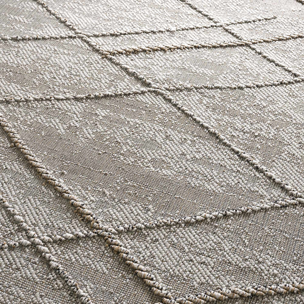 Baqer Bone & Tan Textured Performance Outdoor Rug - Clearance