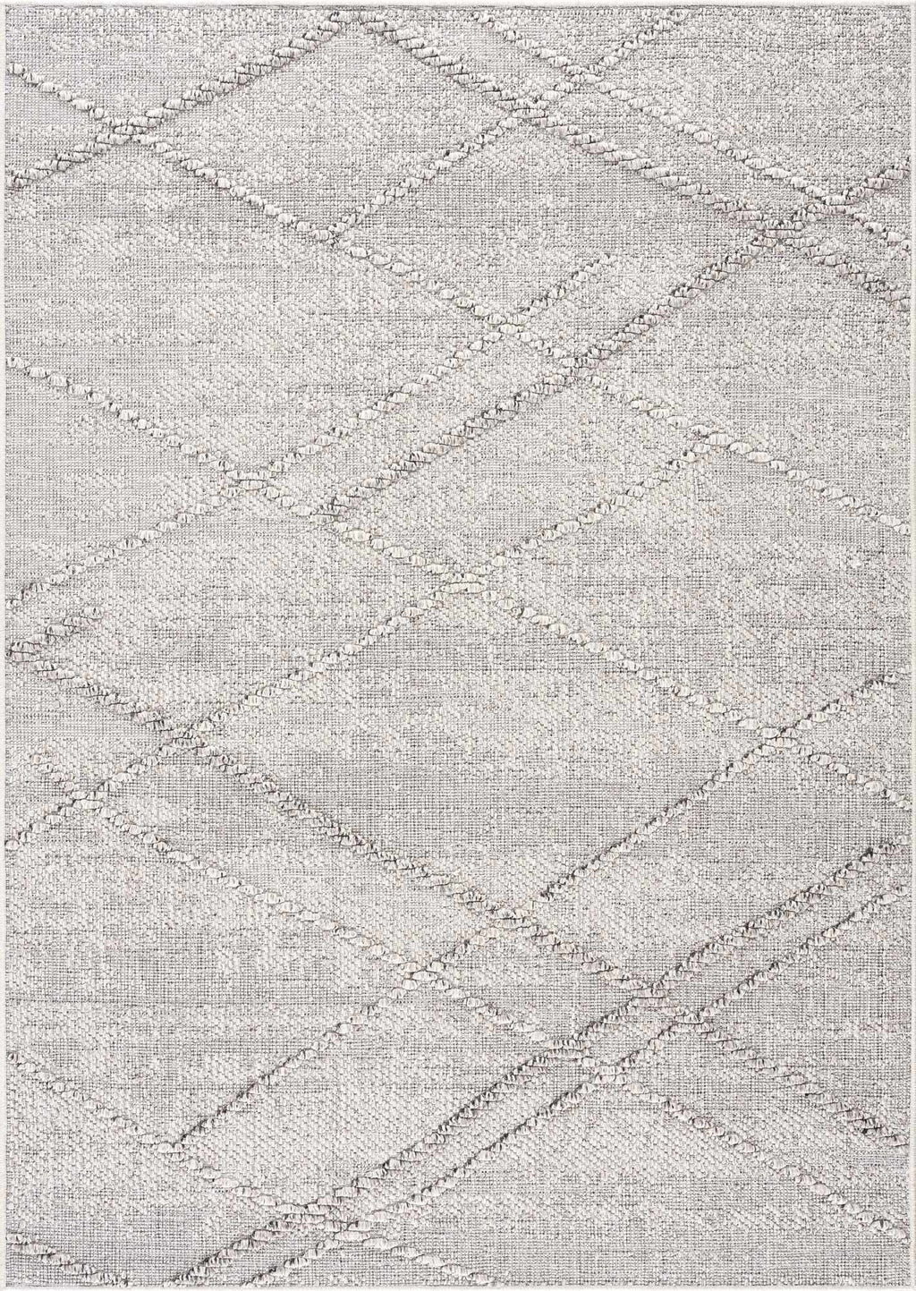 Baqer Bone & Taupe Textured Performance Outdoor Rug - Clearance
