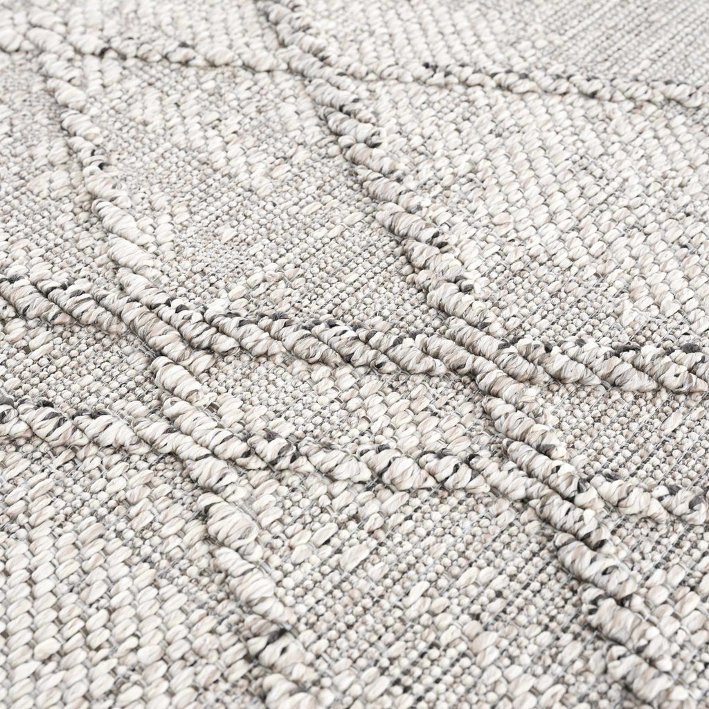 Baqer Bone & Taupe Textured Performance Outdoor Rug - Clearance