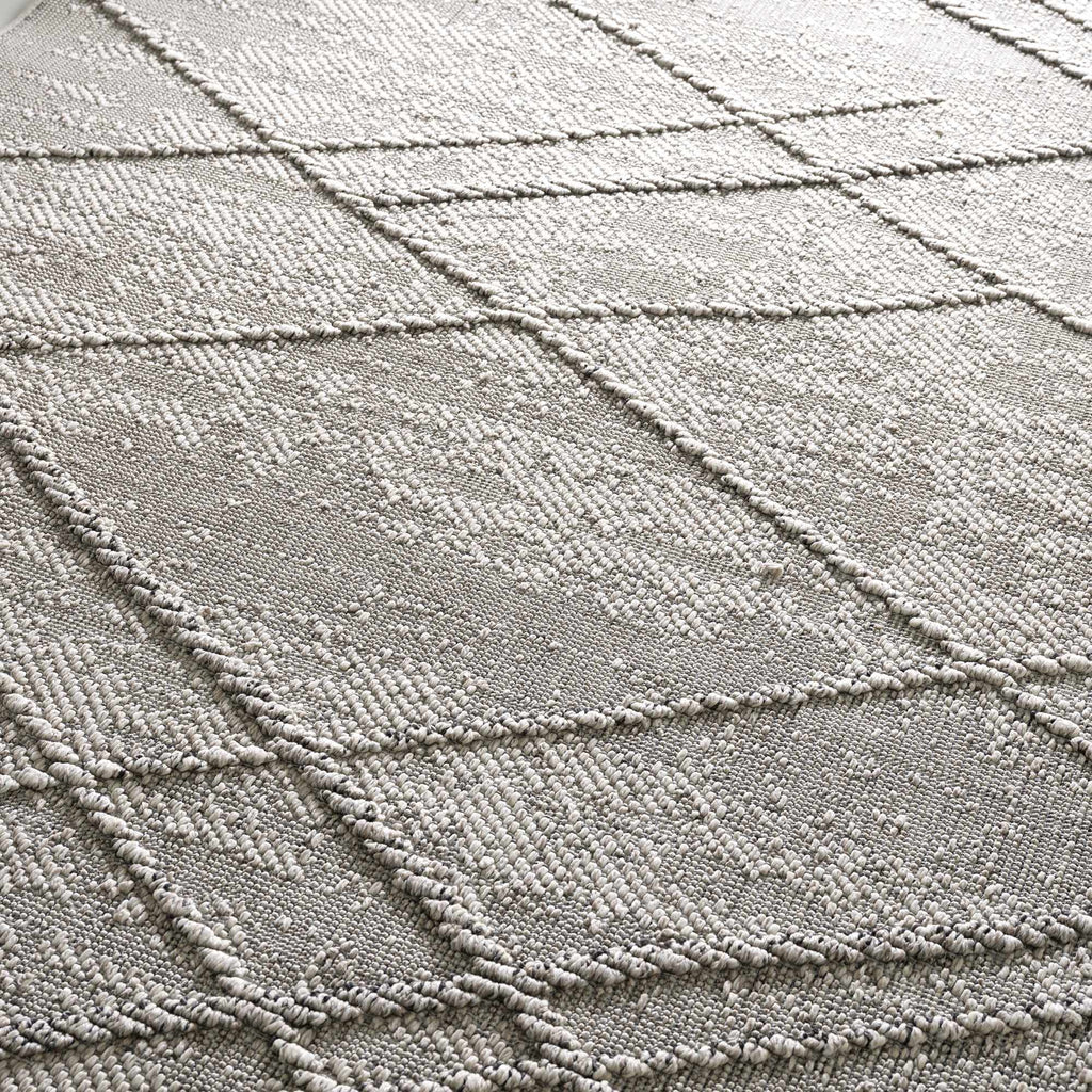 Baqer Bone & Taupe Textured Performance Outdoor Rug - Clearance