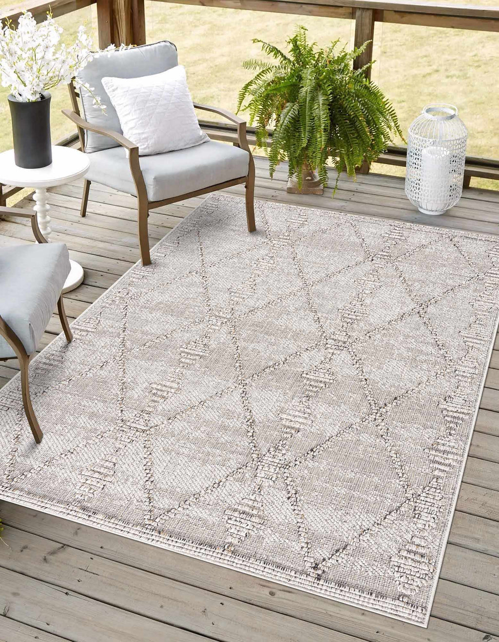Nyla Bone Indoor & Outdoor Rug - 2x3 - Clearance
