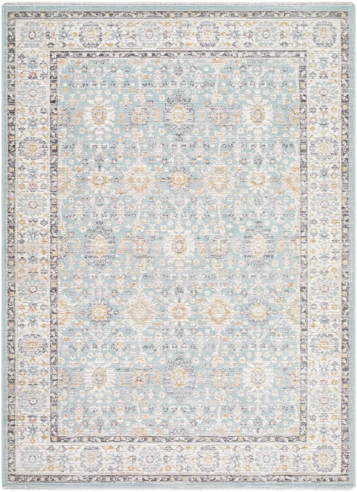 Adilet Blue Washable Area Rug