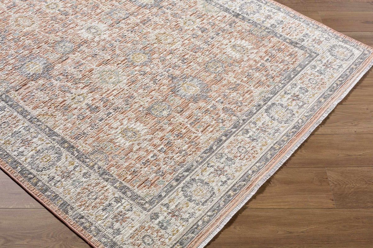 Adilet Dark Pink Washable Area Rug