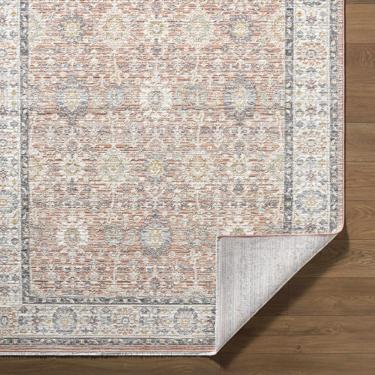 Adilet Dark Pink Washable Area Rug