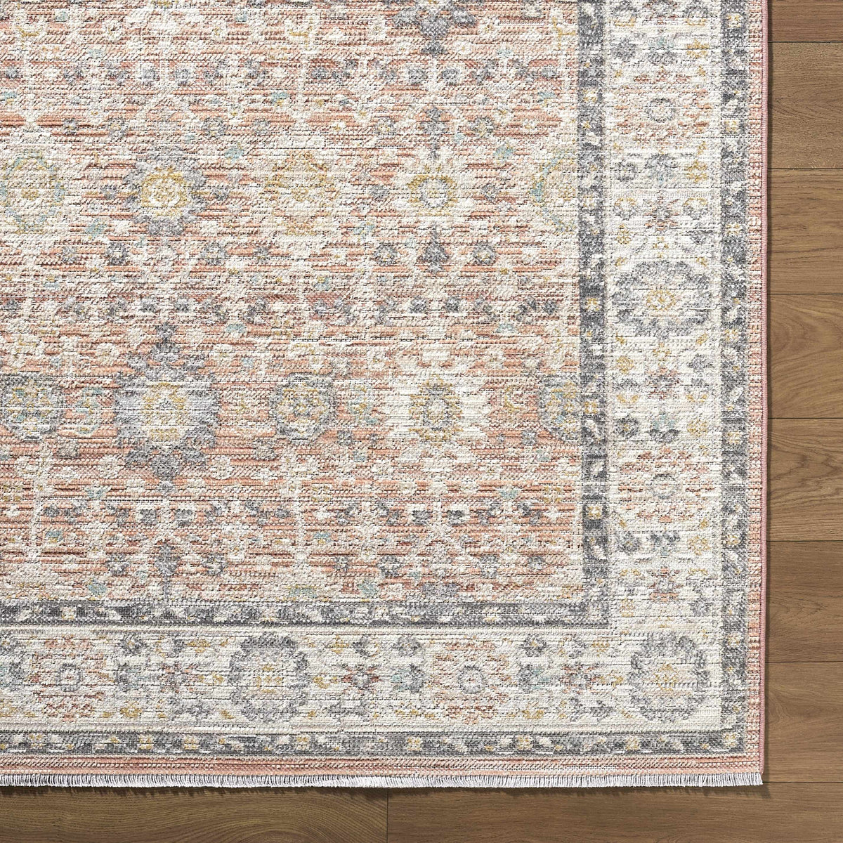 Adilet Dark Pink Washable Area Rug