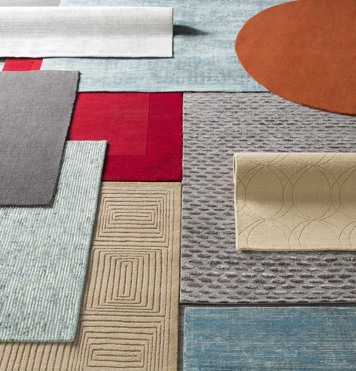 Brockton Solid Orange Wool Rug